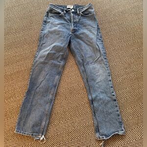 AGOLDE Lana Crop Mid-Rise Vintage Straight Jeans Emulsion Wash – Size 25